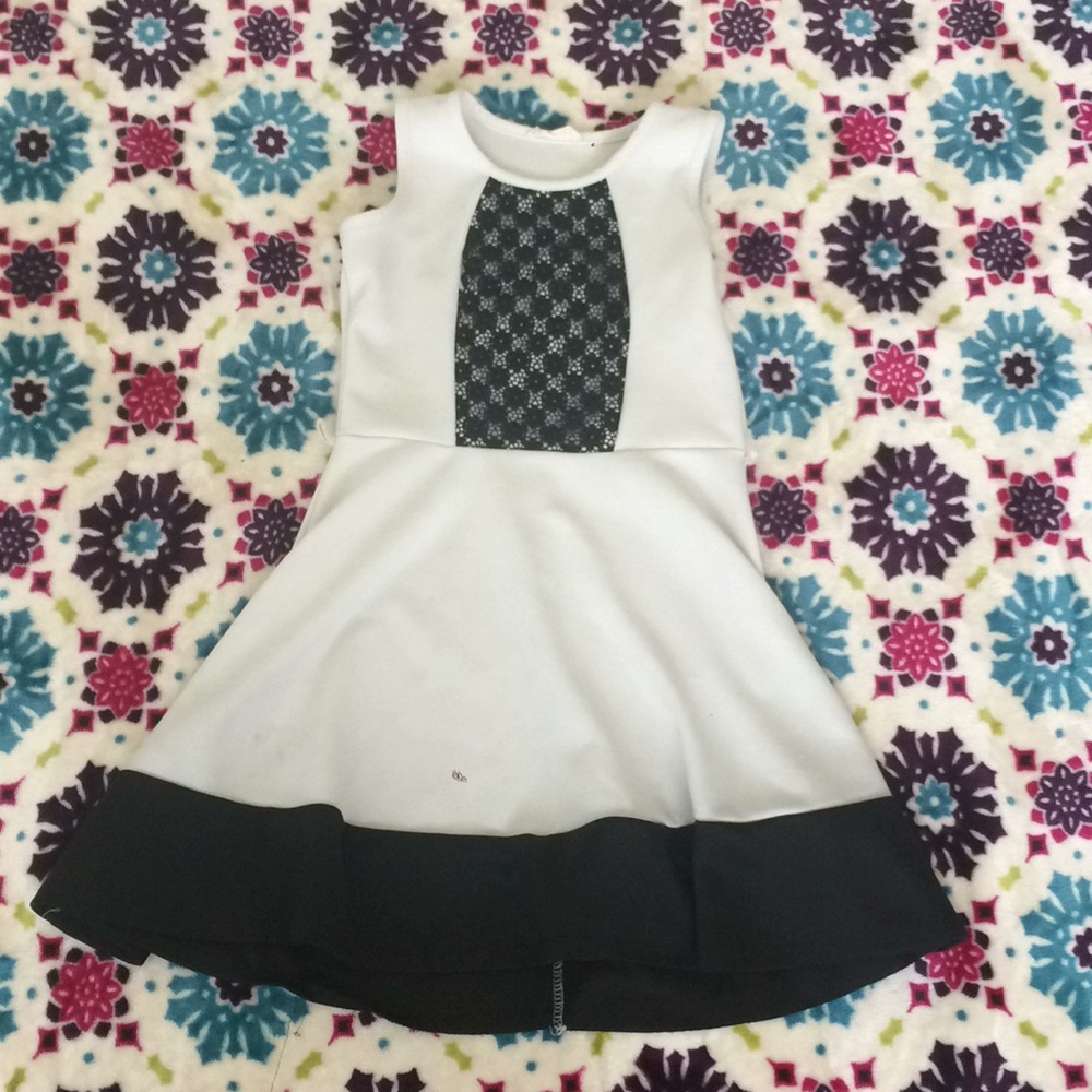 Black and white dress.